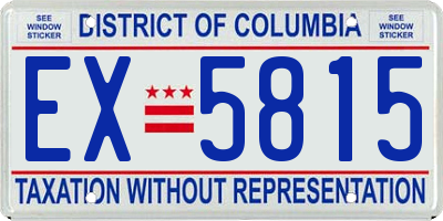 DC license plate EX5815