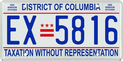 DC license plate EX5816