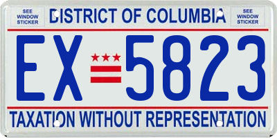 DC license plate EX5823