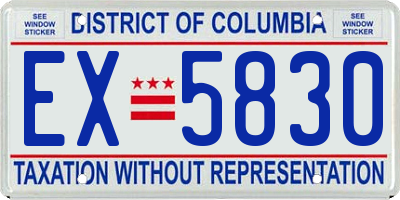 DC license plate EX5830