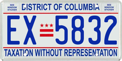 DC license plate EX5832