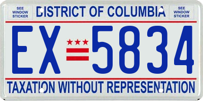 DC license plate EX5834