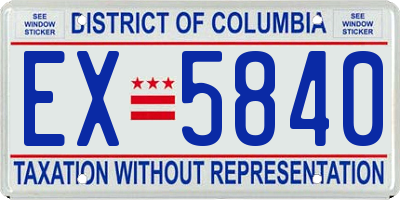 DC license plate EX5840