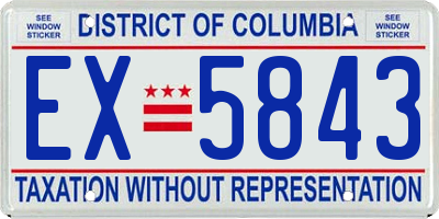 DC license plate EX5843