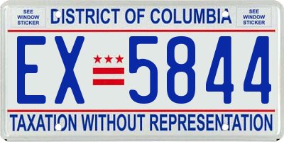 DC license plate EX5844