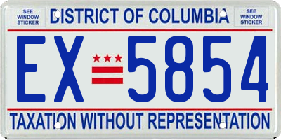 DC license plate EX5854