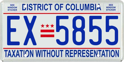 DC license plate EX5855
