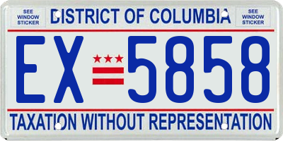 DC license plate EX5858