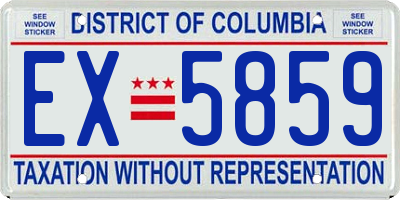 DC license plate EX5859