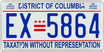 DC license plate EX5864