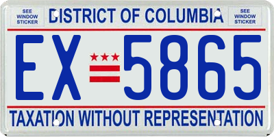 DC license plate EX5865