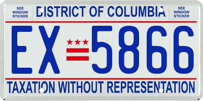 DC license plate EX5866