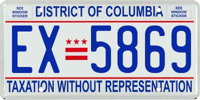 DC license plate EX5869