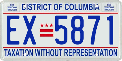 DC license plate EX5871