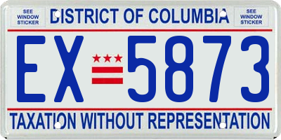 DC license plate EX5873