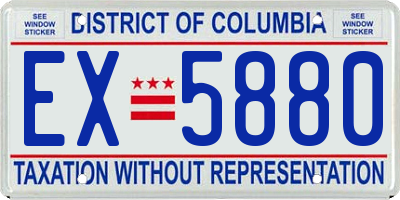 DC license plate EX5880