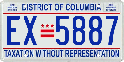 DC license plate EX5887