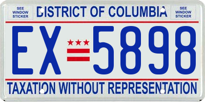 DC license plate EX5898