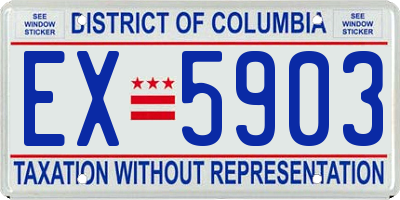 DC license plate EX5903