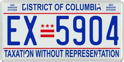 DC license plate EX5904