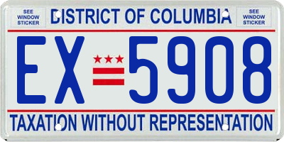 DC license plate EX5908
