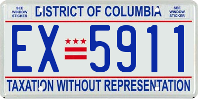 DC license plate EX5911