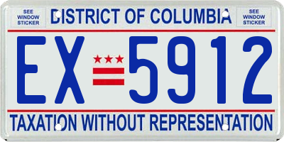 DC license plate EX5912