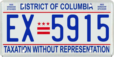 DC license plate EX5915