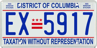 DC license plate EX5917