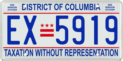 DC license plate EX5919