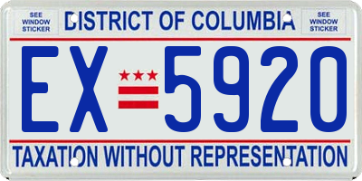 DC license plate EX5920