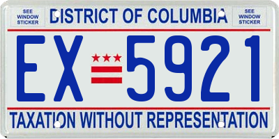 DC license plate EX5921
