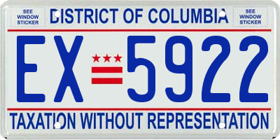 DC license plate EX5922