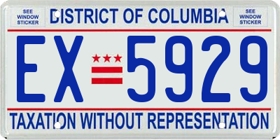 DC license plate EX5929