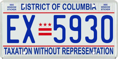 DC license plate EX5930