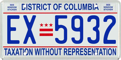 DC license plate EX5932