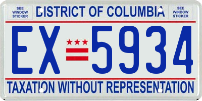 DC license plate EX5934