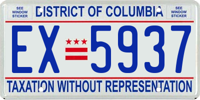 DC license plate EX5937