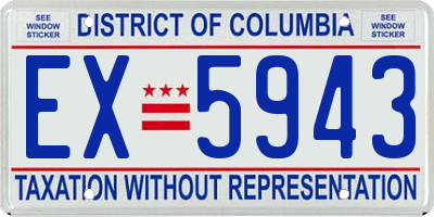 DC license plate EX5943