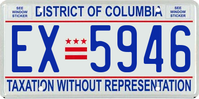 DC license plate EX5946