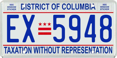 DC license plate EX5948