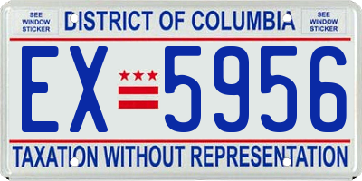 DC license plate EX5956