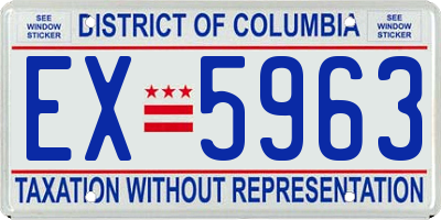 DC license plate EX5963