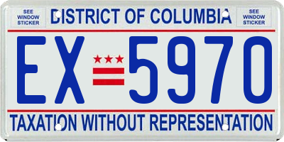 DC license plate EX5970