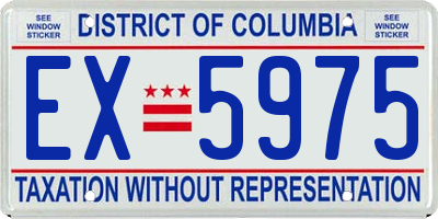 DC license plate EX5975