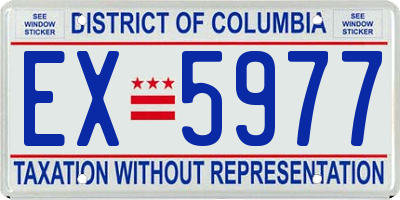 DC license plate EX5977