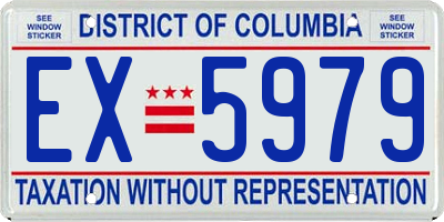 DC license plate EX5979