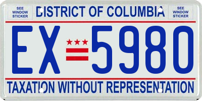 DC license plate EX5980