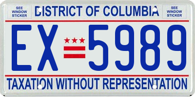 DC license plate EX5989