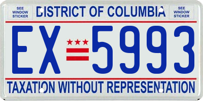 DC license plate EX5993